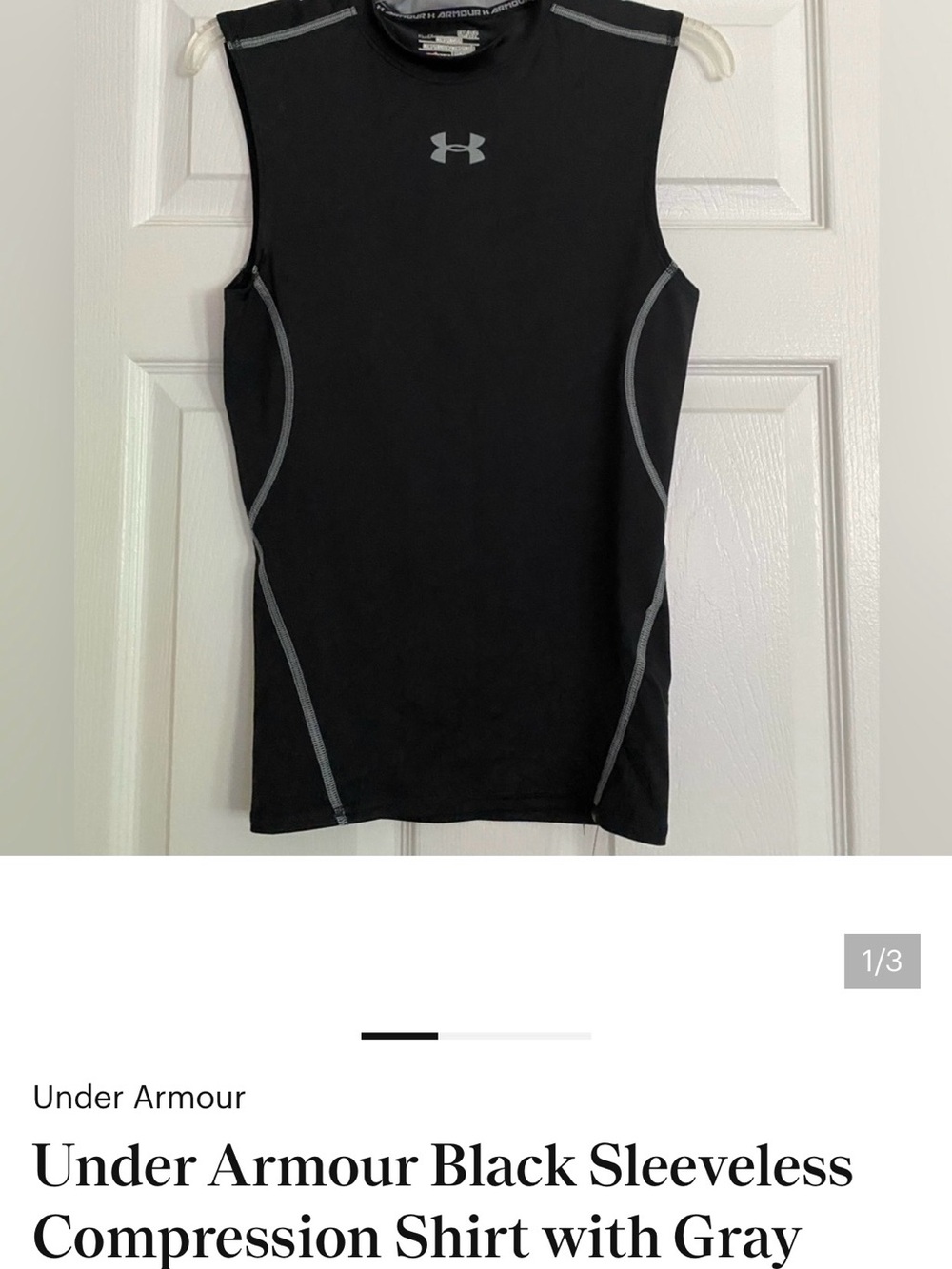 Set of 2 Under Armour Black and White Muscle Tees with Gray Accents